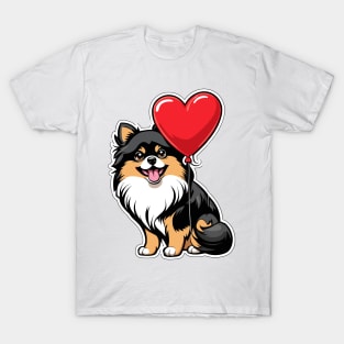 Pomeranian Heart Balloon - Valentines Day T-Shirt